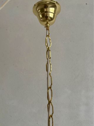 Lampadario vintage vetro bianco e ottone anni ‘70