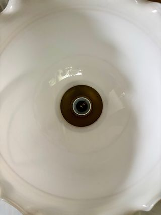 Lampadario vintage vetro bianco e ottone anni ‘70