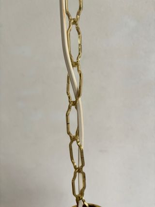 Lampadario vintage vetro bianco e ottone anni ‘70