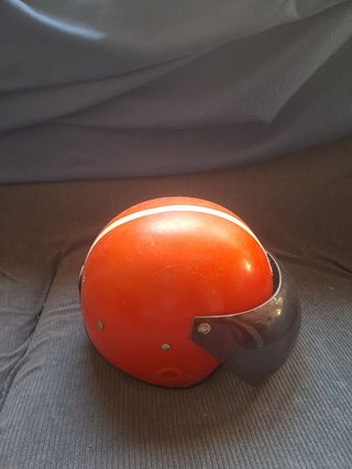 Casco Moto Vintage Rojo
