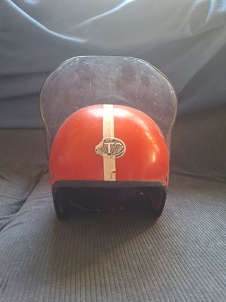 Casco Moto Vintage Rojo