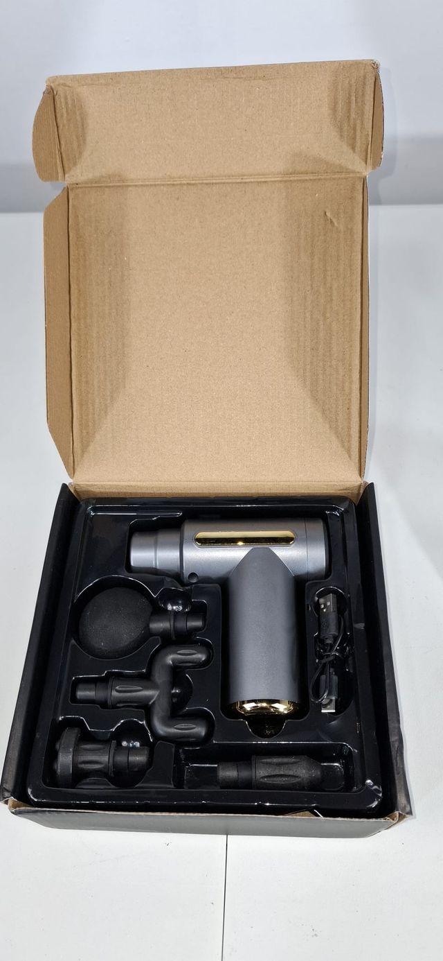 Pistola de Masaje Gris con Accesorios
