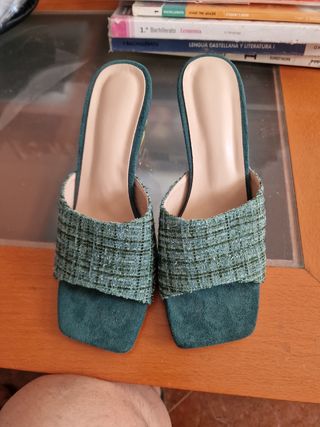 Zapatos de tacón verde/teal
