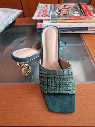 Zapatos de tacón verde/teal