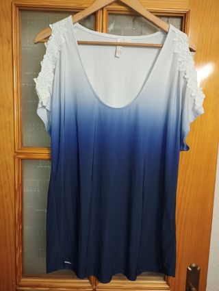 Blusa Ombré con Encajes Talla 44-46