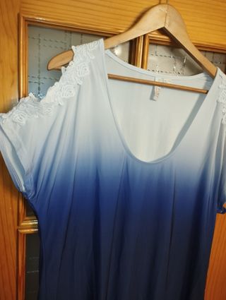 Blusa Ombré con Encajes Talla 44-46