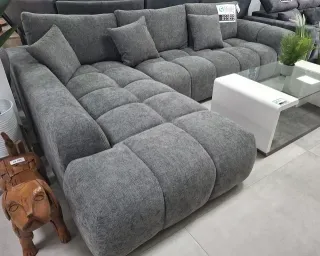 Sofá chaise longue gris