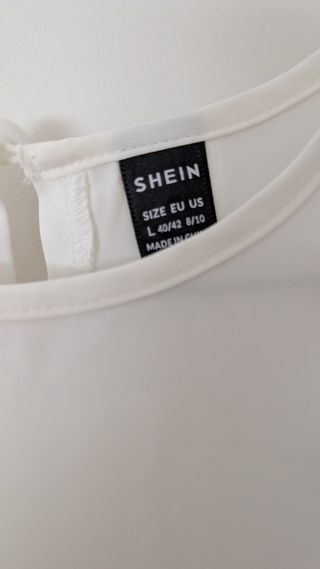 Camisa SheIn blanca manga abullonada