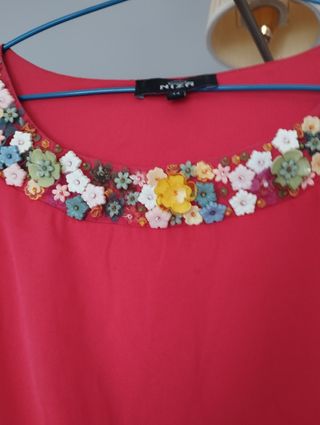 Vestido Niza fucsia con pedrería