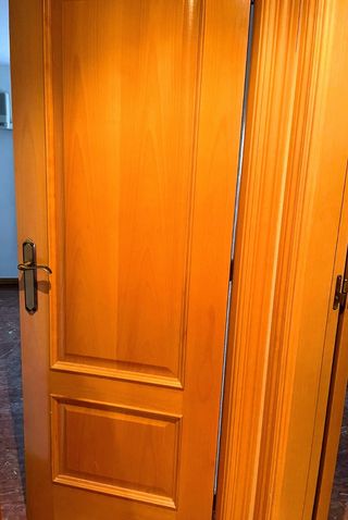 Puertas madera ciega y cristal