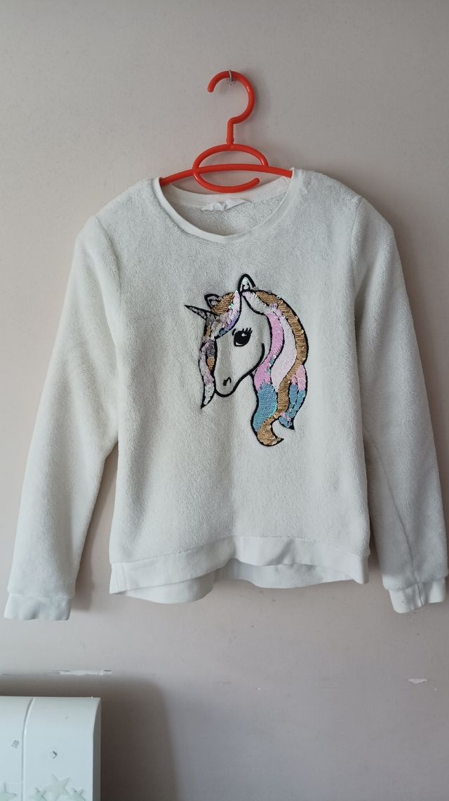 Maglione con paillettes unicorno H&M per ragazze 10-12