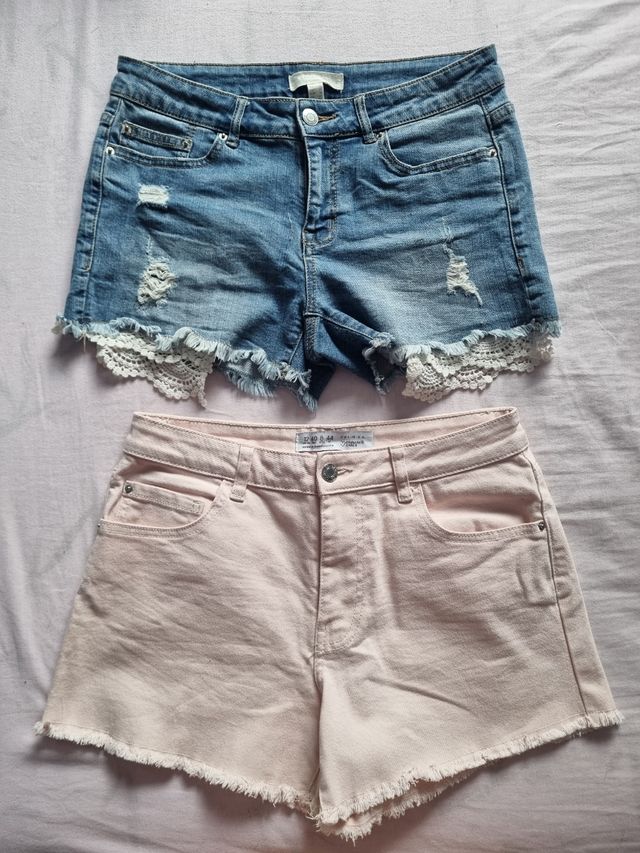 Pantalones cortos short mujer talla 38 (los 2)