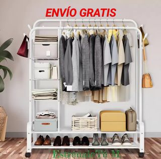 Perchero Metálico Doble Blanco