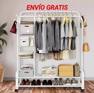 Perchero Metálico Doble Blanco