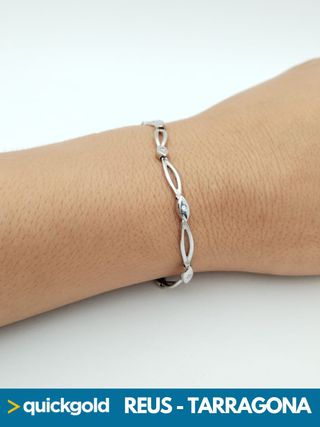  TV469 PULSERA DE ORO BLANCO DE 18K  18.5CM  
