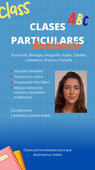 Profesora bachillerato: Economía, Biología...