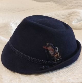 Sombrero Aznarez Azul con Pluma