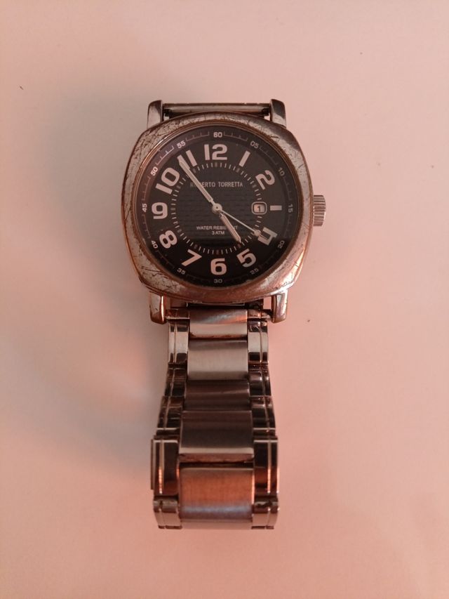 Reloj Roberto Torretta Plata y Negro
