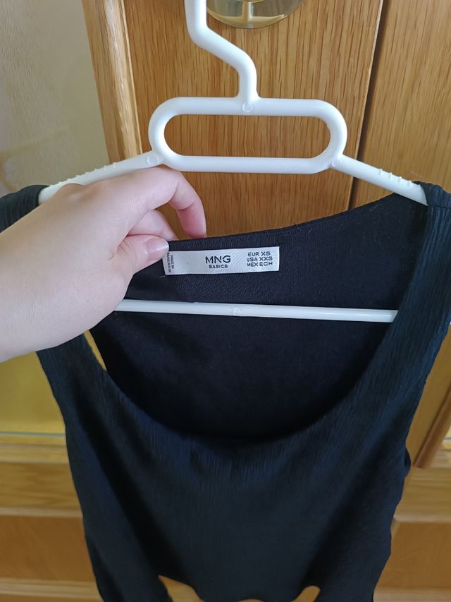 Blusa Negra Mango Mujer