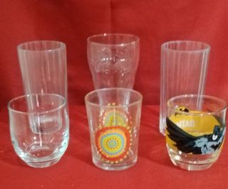 Lote de 6 vasos de vidrio