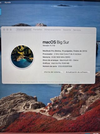 MacBook Pro Retina 15,6 Plata