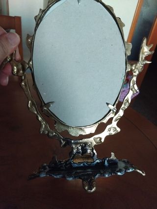 Espejo de tocador bronce y dorado