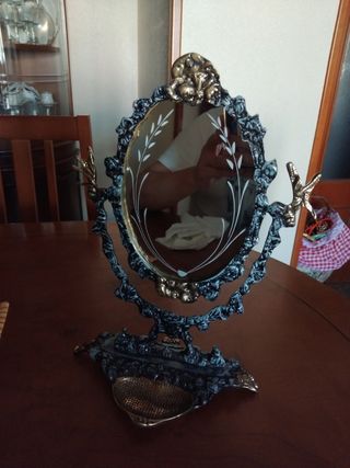 Espejo de tocador bronce y dorado