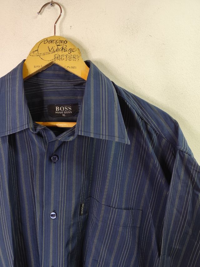 Camisa Hugo Boss Azul Rayas Talla XL