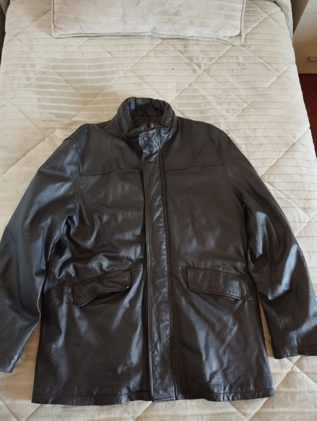 Abrigo de Piel Hombre Exotique Negro Talla 60