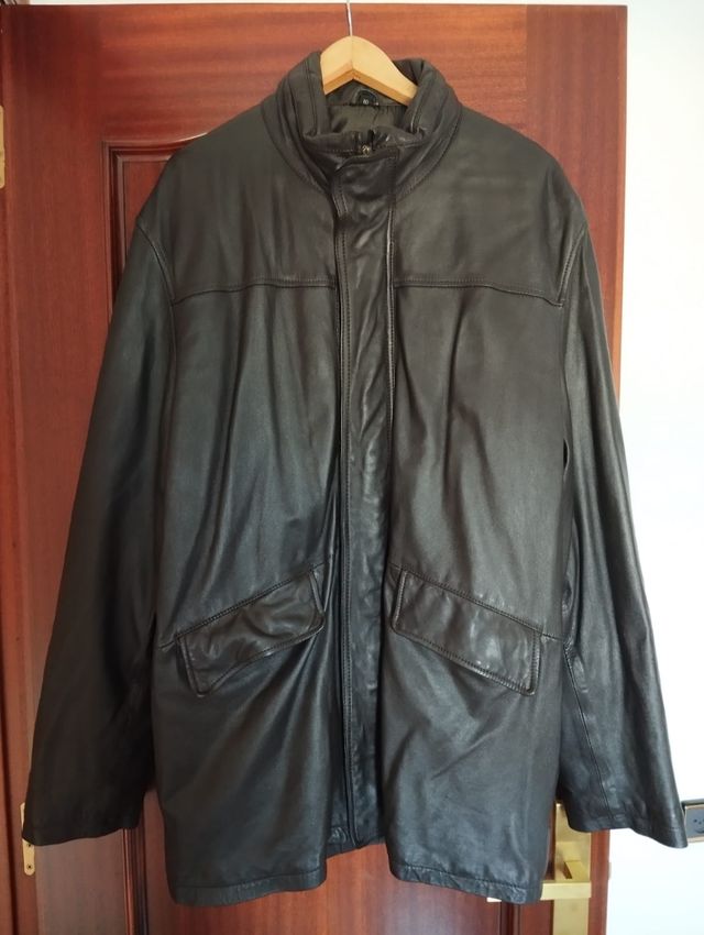 Abrigo de Piel Hombre Exotique Negro Talla 60