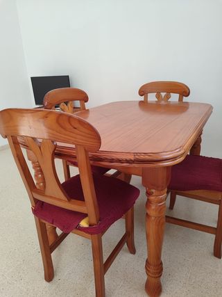 Juego Mesa Comedor Madera Rústica