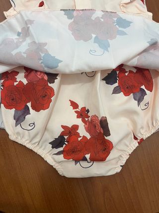 Vestitino Princess con rose 3-6 mesi