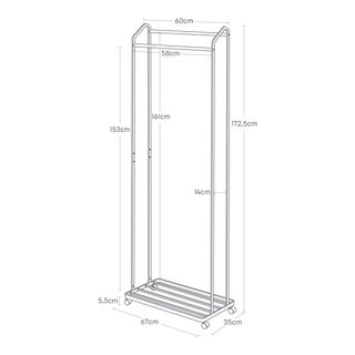 Perchero de pie blanco y madera