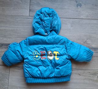 Giubbotto blu con cappuccio