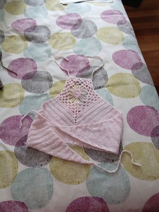 Top Crochet Rosa Hecho a Mano