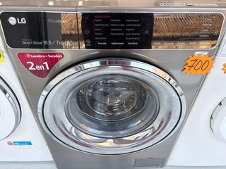 OFERTA. LAVADORA SECADORA LG INOX 10.5/7 KILOS 