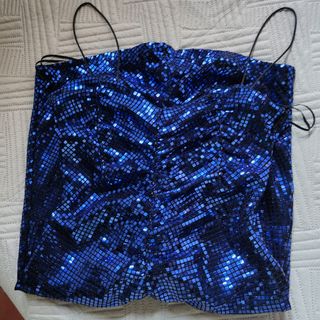 Vestito Zara paillettes blu elettrico