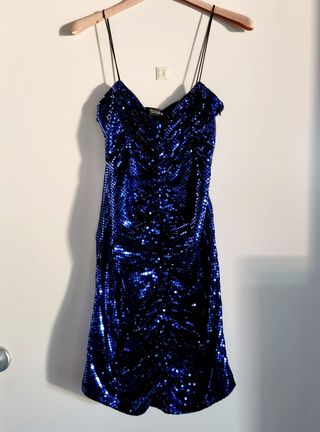Vestito Zara paillettes blu elettrico
