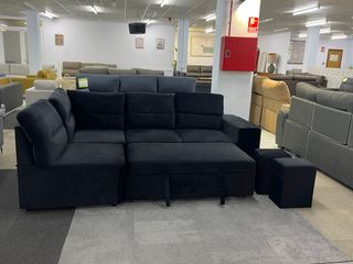 Sofa cama reversible + 2 puff - Envio gratis