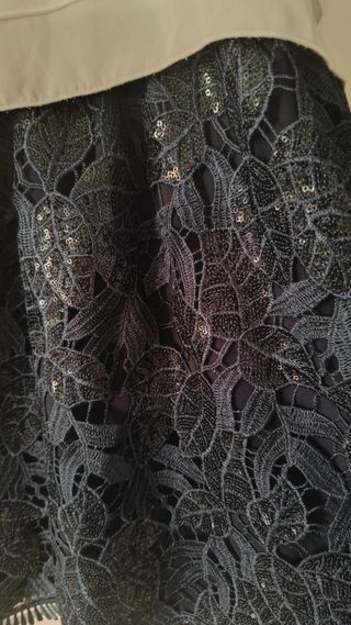 Vestido Formula Joven Talla 42 Blanco y Azul