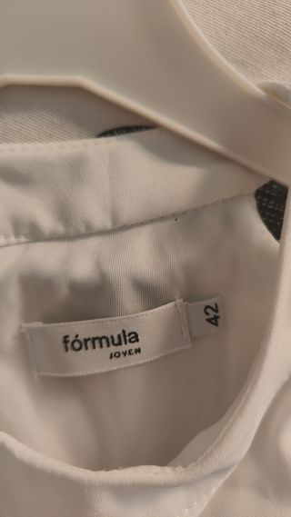 Vestido Formula Joven Talla 42 Blanco y Azul