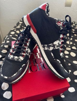 Zapatillas Carolina Herrera Mujer Negro/Rojo