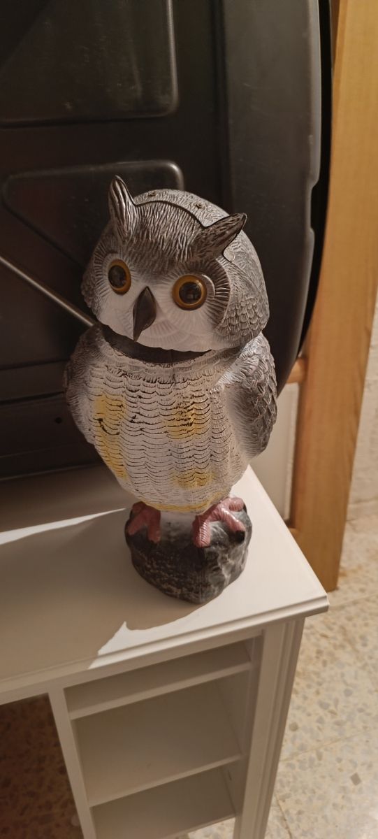 Búho espantapájaros decorativo