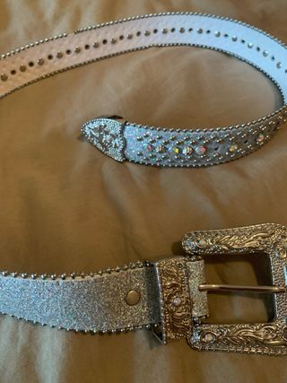 Cintura con strass e fibbia western 100 cm