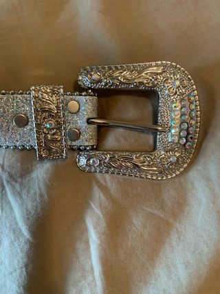 Cintura con strass e fibbia western 100 cm