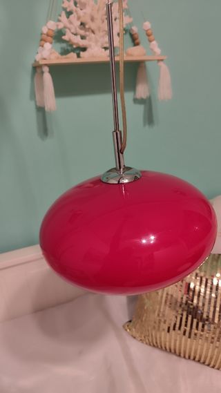 Lámpara de techo de cristal roja