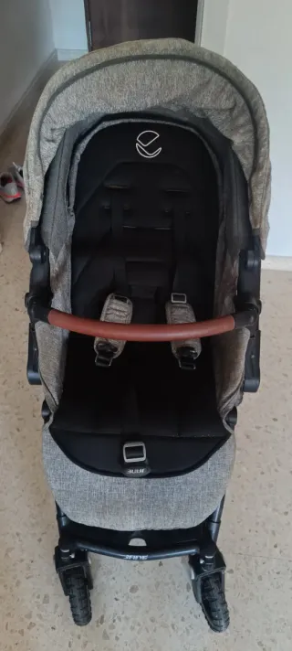 Carrito , silla +Capazo Jane Kendo bebé gris