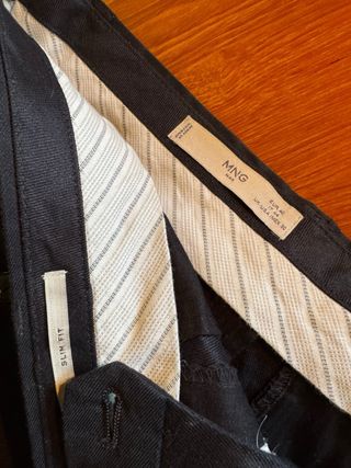 Traje Mango Man Lino Negro