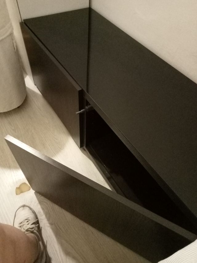 Mueble bajo salón negro 120cm