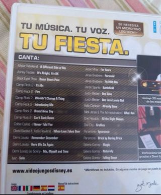 Juego Wii Disney Sing It Party Hits Camp Rock 2
